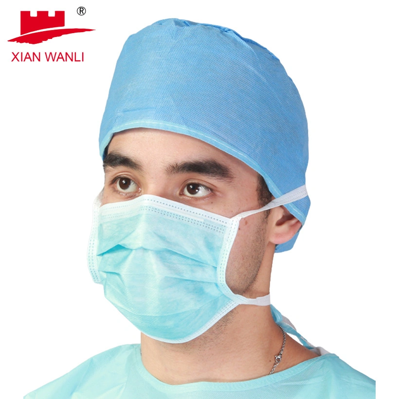 Xian Wanli Wlm2002 CE EN14683 tipo IIR Máscara azul adulto adulto Earloop Negro Rosa Azul 3capas de máscara de médicos desechables