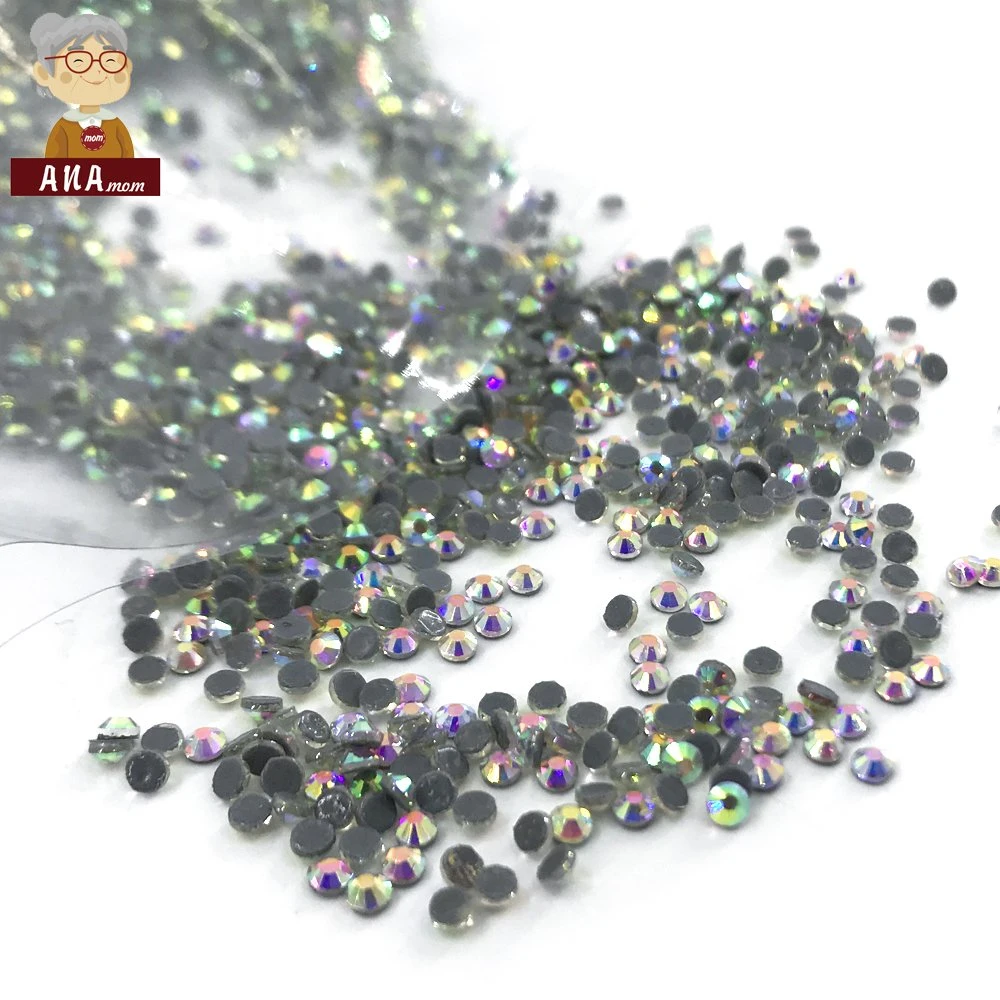 Factory Wholesale German Intensive Glue Hotfix Stone Ss3/4/6/8/10/12/16/20 Glass Crystal Ab Hotfix Rhinestones for Wedding Dress