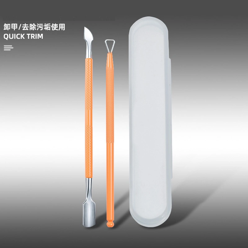 Professional 2PCS/Set Nail Cuticle Pusher Dead Skin Remover Stainless Steel Nail Tools