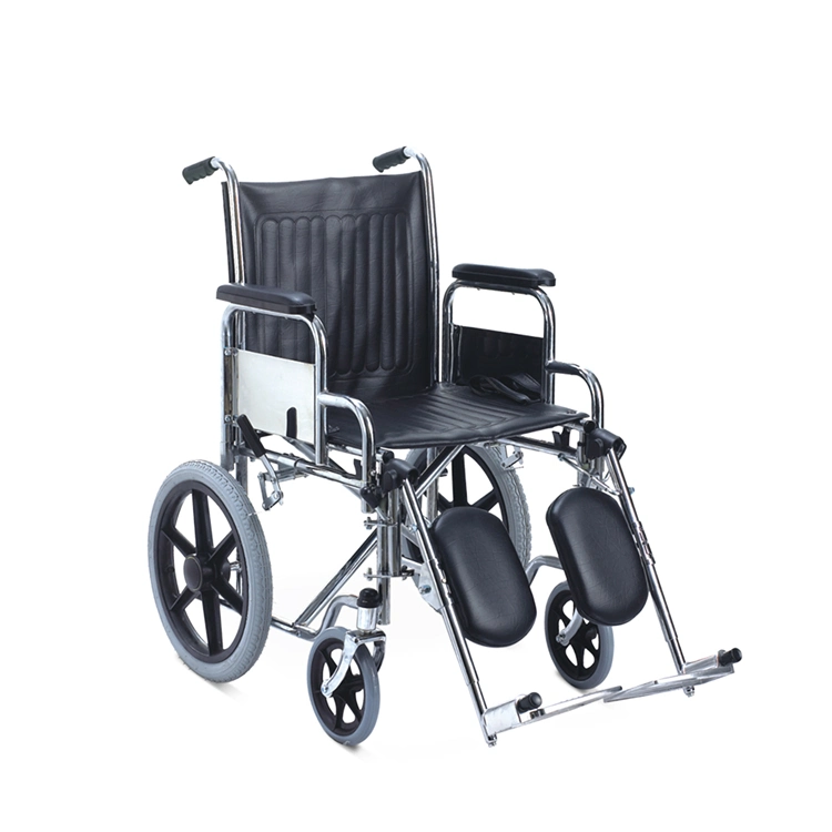Hospital Handicapped Supply Manual Powder Coating Steel Wheelchair for Disabeled