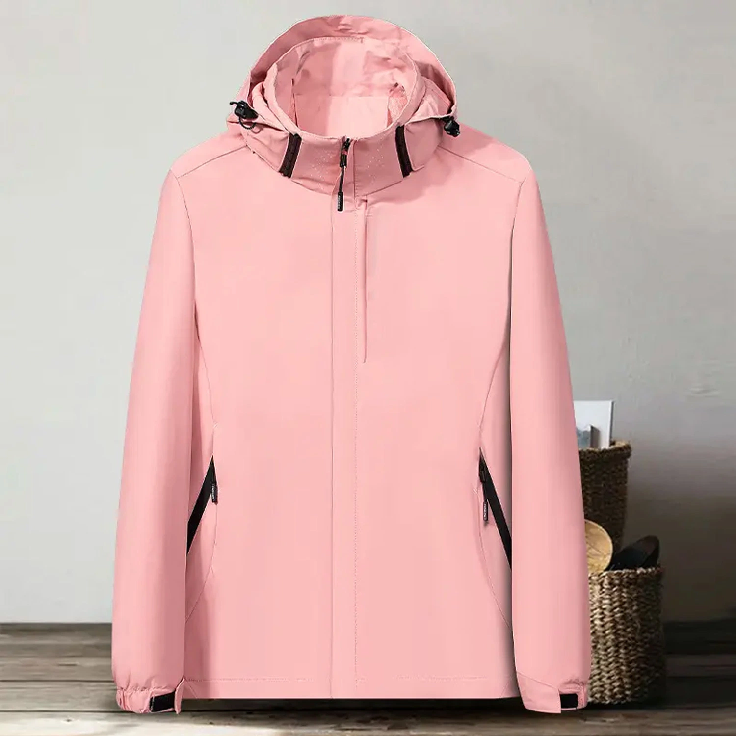 Waterproof Solid Color Outdoor Wear Windproof Warm Windbreaker Jacket