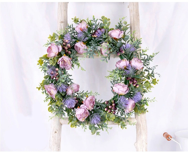 Amazon Hot Sales, couronnes de Noël, couronne de fleurs artificielles pour la fête de mariage de mur intérieur extérieur de porte avant