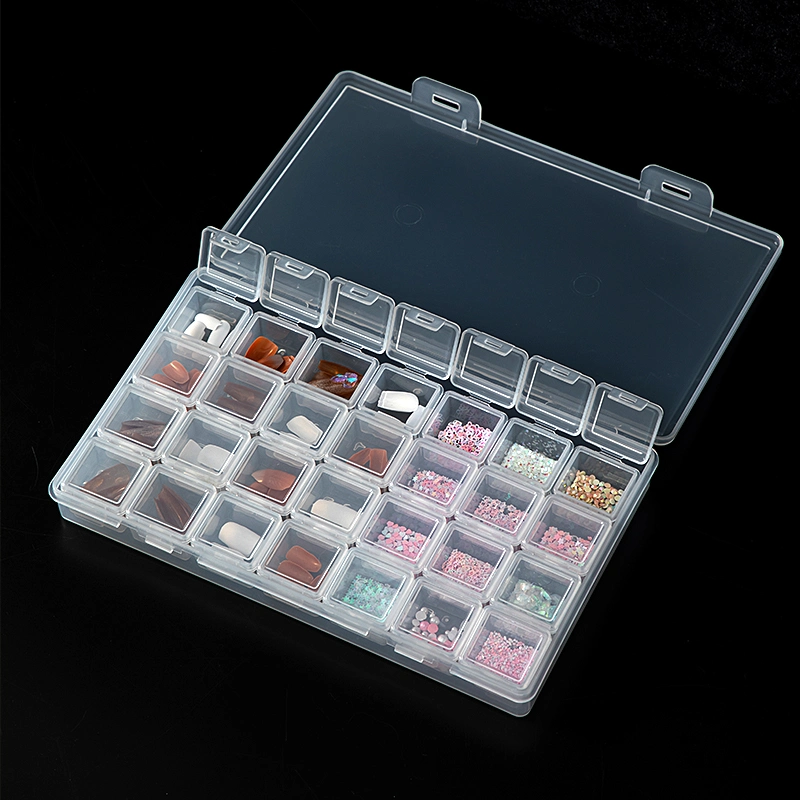 Plastic Box Compartmented Organizer for Nail Accessories Storage