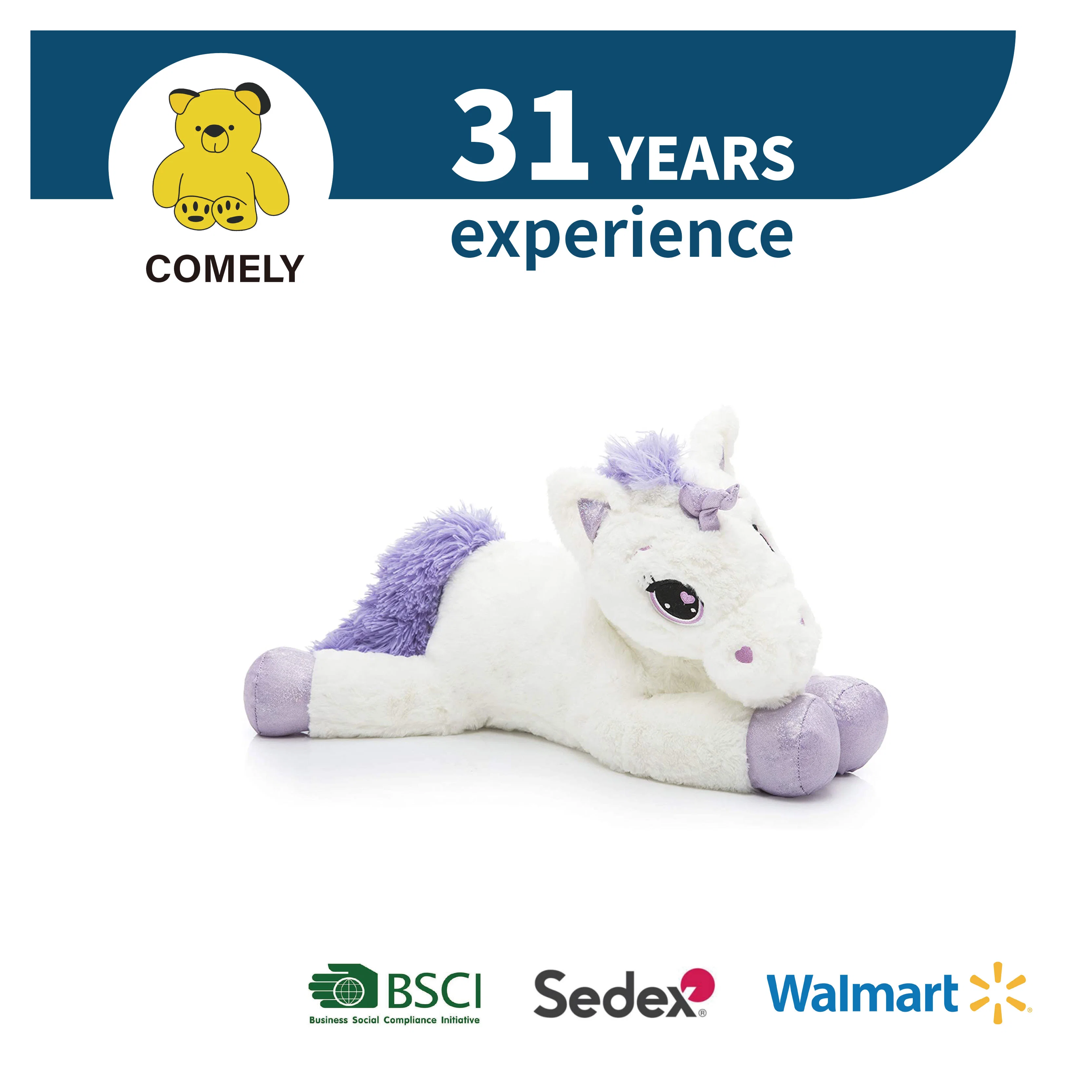 Hotsale Custom Unicorn for Kid Soft Animal Plush and Stuffed Toy for Promotional for Baby Children BSCI Sedex ISO9001