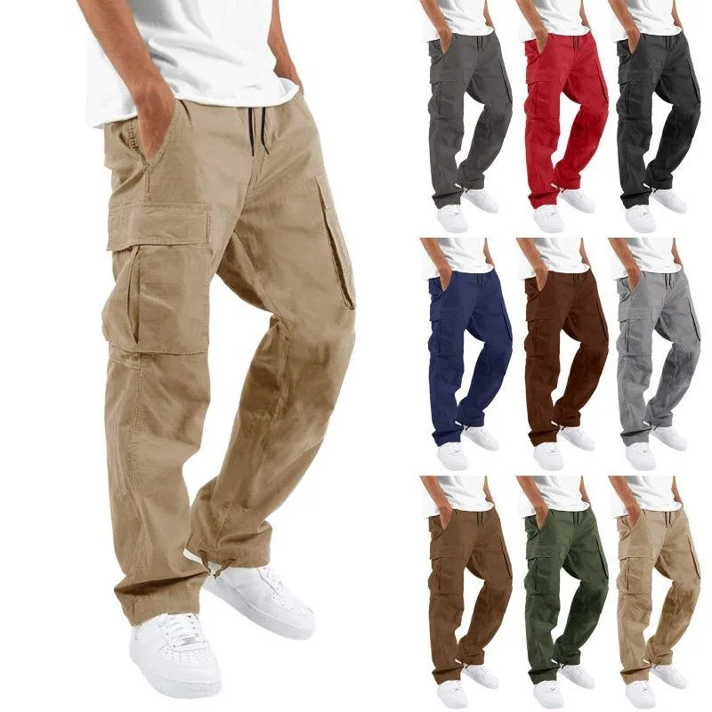 Mens Cargo Pants with Side Pockets Fashion Trousers for Men
