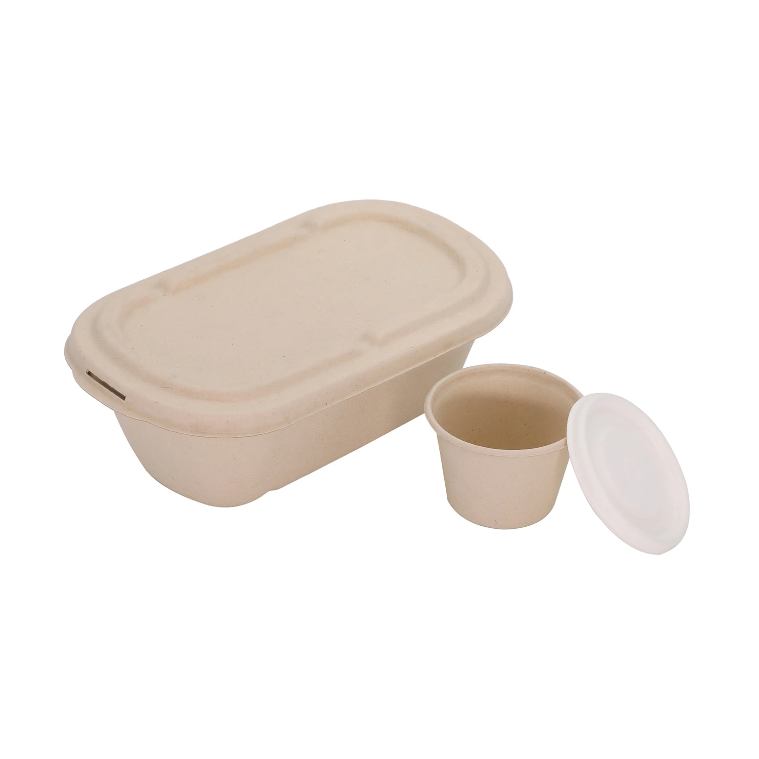 Eco Biodegradable Sugarcane Bagasse Restaurant Tableware Microwave Available Lunch Box Takeaway Food Container