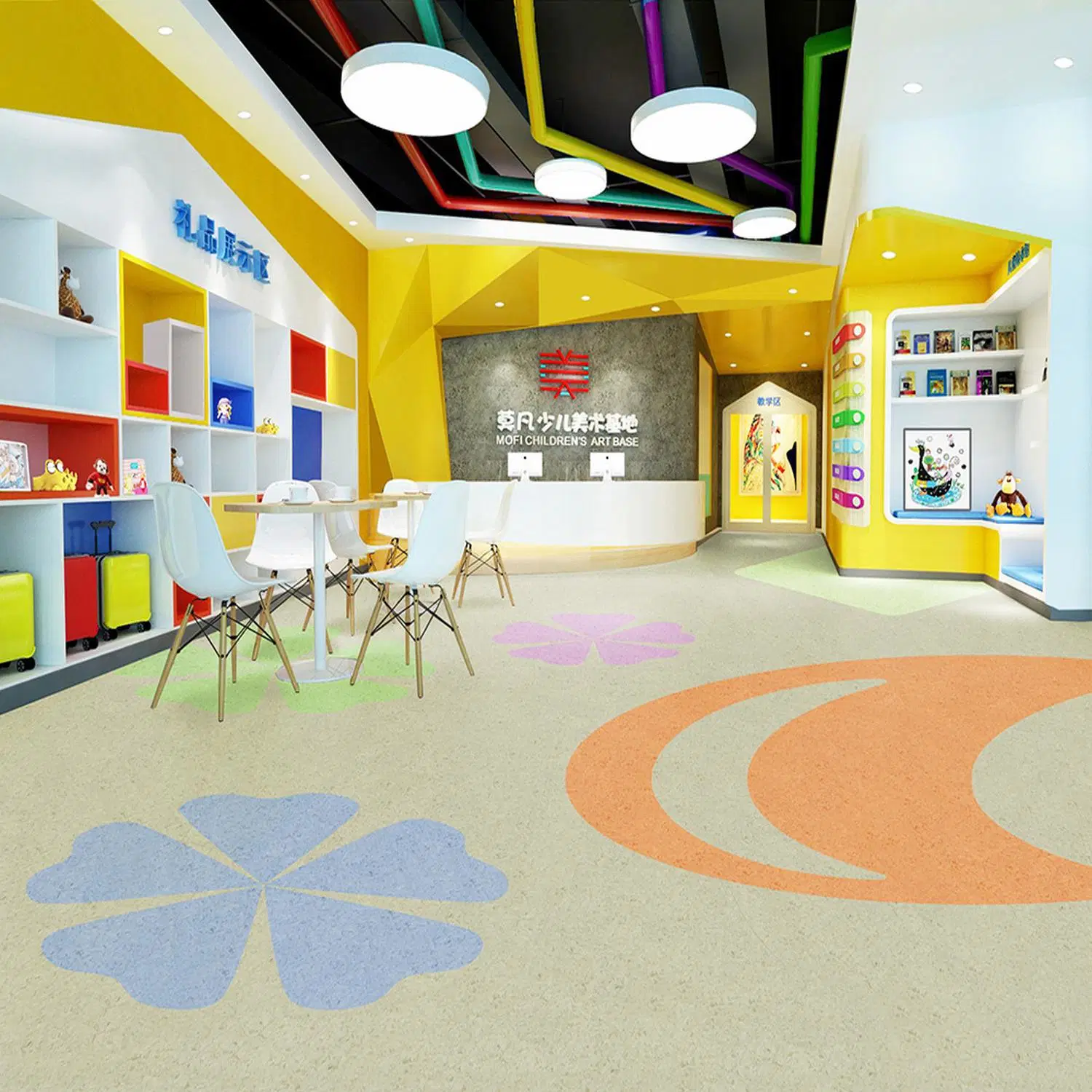 Piso PVC Piso comercial denso Flooring 2.0 Folha homogénea à prova de água vinil Rolos comerciais de tapete de madeira para pavimentos hospitalares