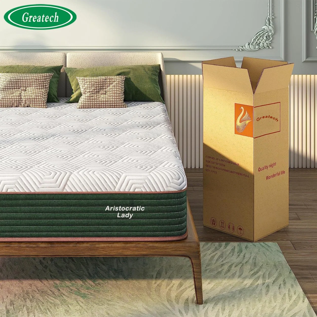 Royal Bedroom Hot Sell Made in China Pressure High Quality Relief mattress Latex Pocket Spring Mattress in a Box