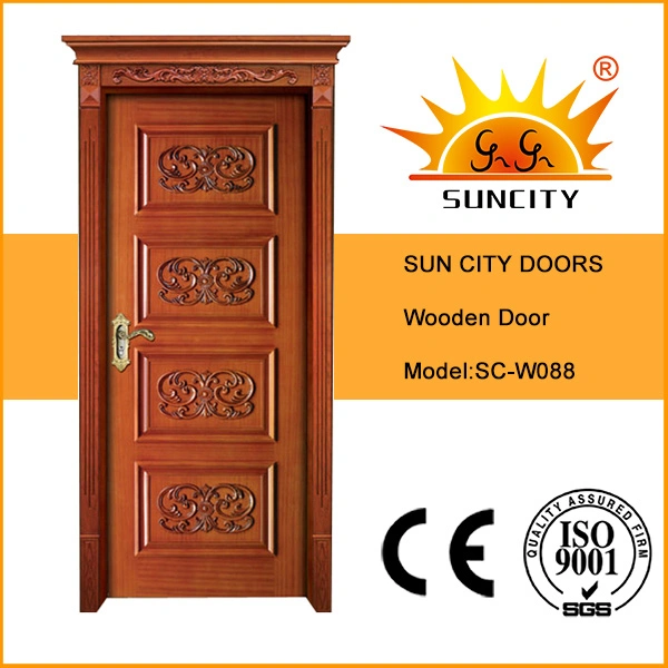 Top Quality Interior MDF Wooden Doors with Solid Wood (SC-W088)