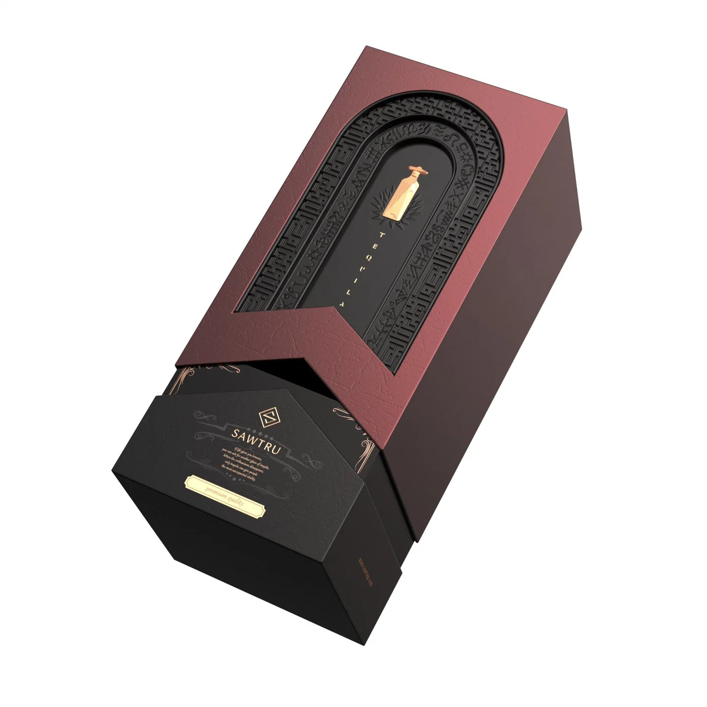 Printing Luxury Red Wine Whisky Beverage Cardboard Packaging Paper Gift Box