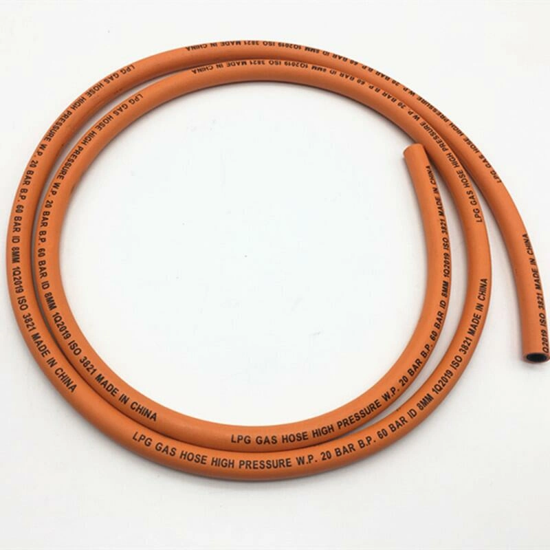 High Pressure NBR Material Orange Rubber LPG Gas Pipe with Best Price