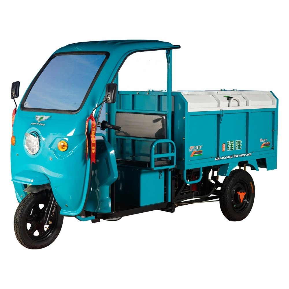 China Made High Quality Qsd Three Wheel Electric Garbage Tricycle Hot Sell Rickshaw for Environment Clean