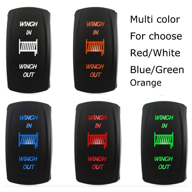 Laser Pattern on/off LED Light 20A/12V 10A/24V 5pin Blue Rocker Switch