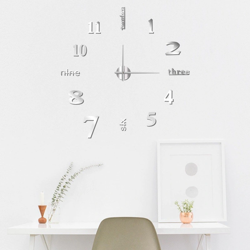 Cross-Border Black Creative Silent Simple DIY Living Room Three-Dimensional Wall Clock