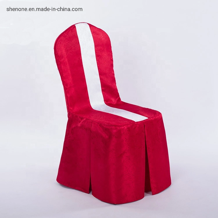 Shenone Hotel Banquet Plain and Ordinary Dyed Jacquard Pattern Chair Cover