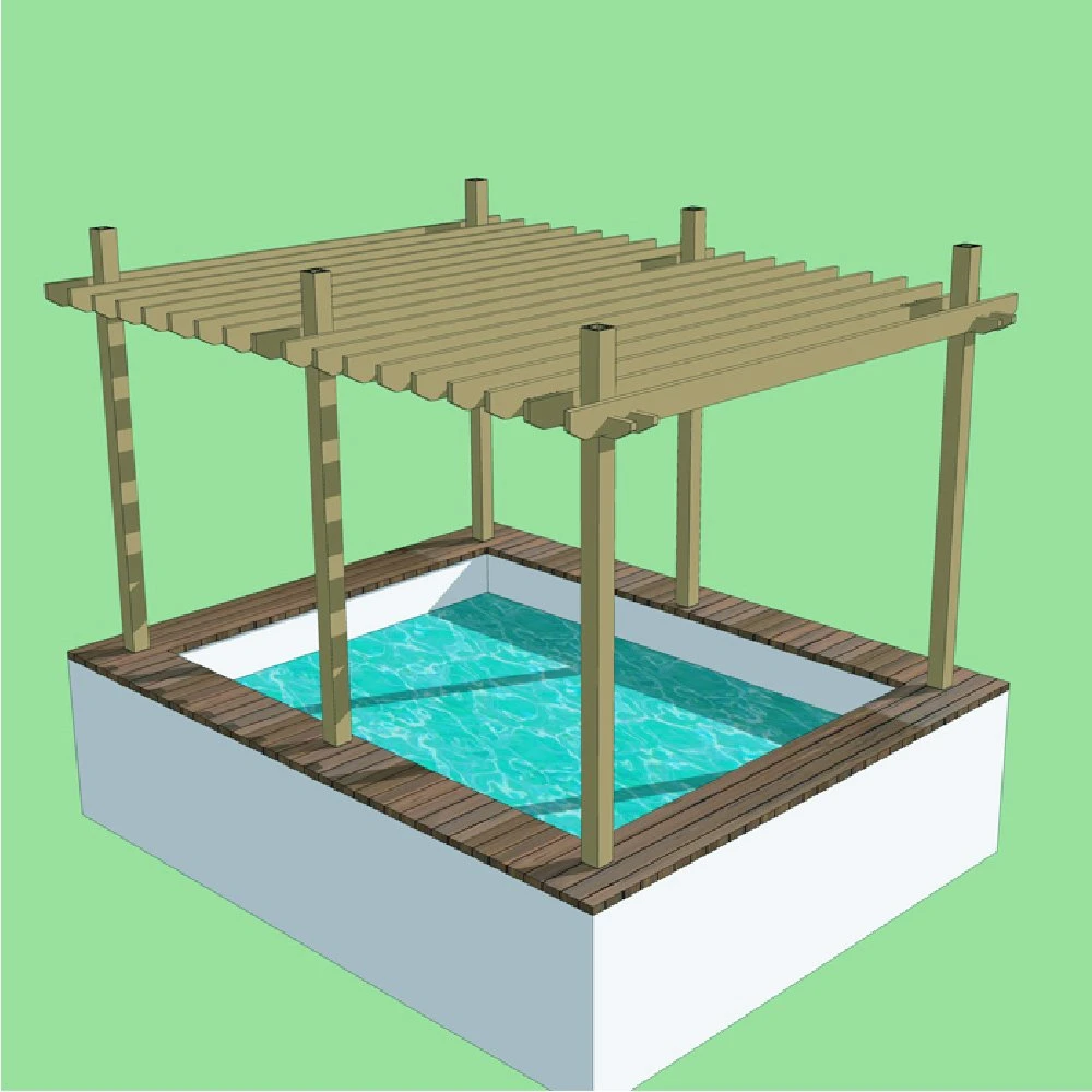 Resistente al agua del techo de la Glorieta Jardín WPC compuesto de plástico Madera exterior Pergola