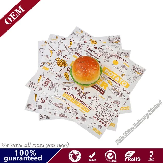 Customized Printed Baking Paper for Sandwich Hamburger Paper Wholesale Food Wrapping Wax Paper