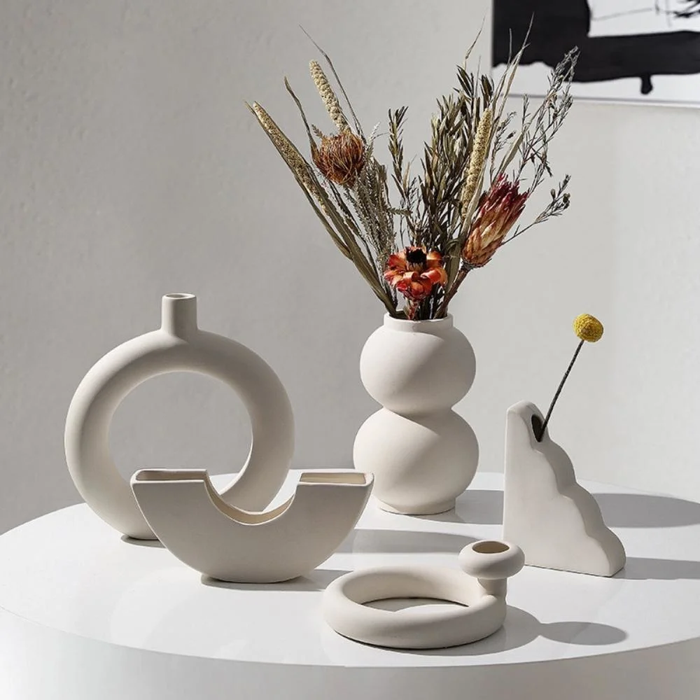 Nordic Minimalism Style Ceramic Flower Vase Creative Vases Modern Bl22078