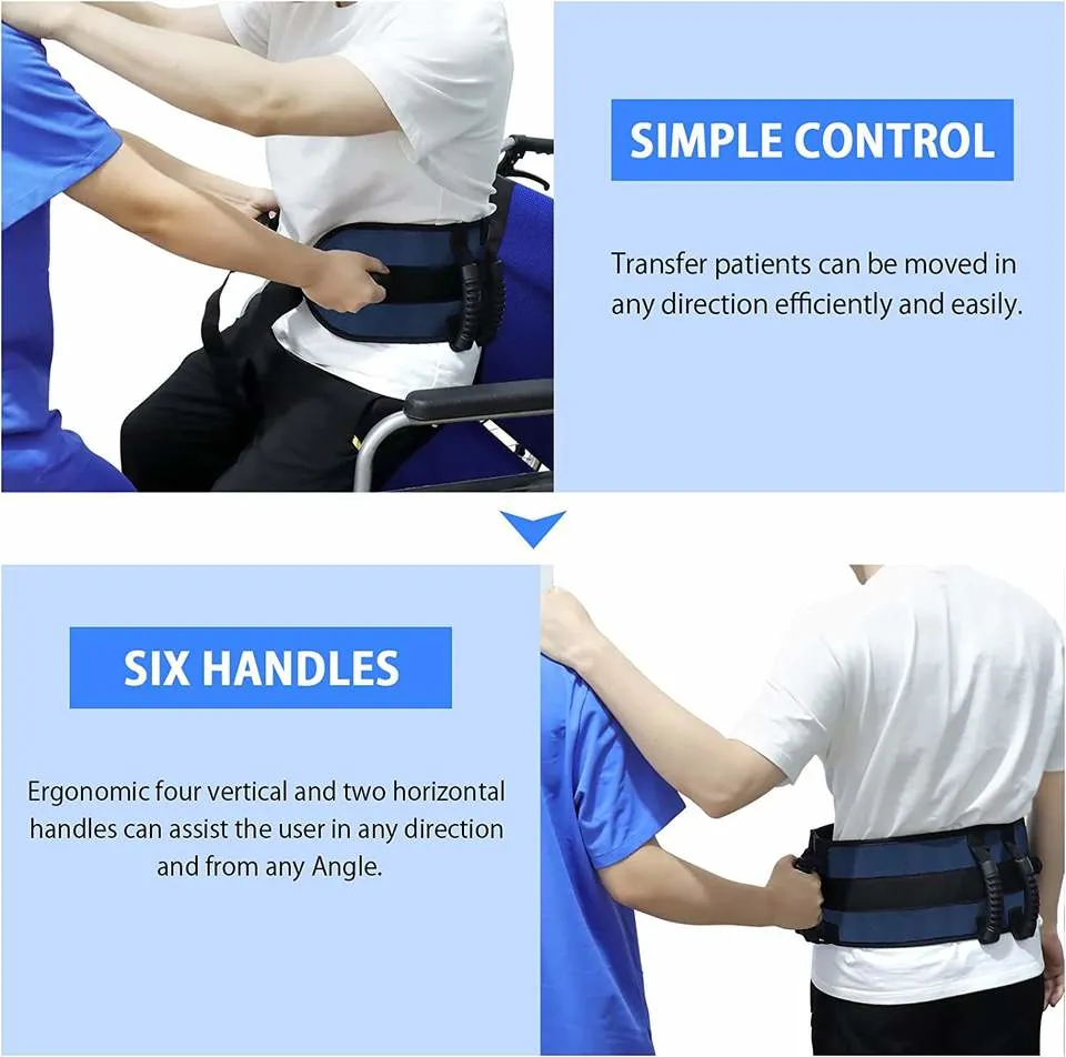 Running Belt with 6 Handle Belt Cares Strap Transfer Aid