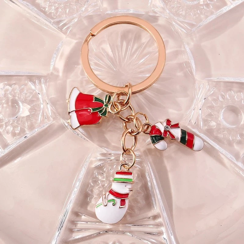 Float Sun Kit Merry Christmas Gold Plated High quality/High cost performance  Hard Soft Enamel Key Ring Set Fashion Hot Sale Metal Alloy Keychain