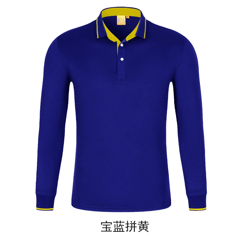 Wholesale/Supplier Knitted Golf Polo Shirts Solid Color Full Sleeve Custom Design 100% Cotton Long Sleeve Polo Shirt for Men