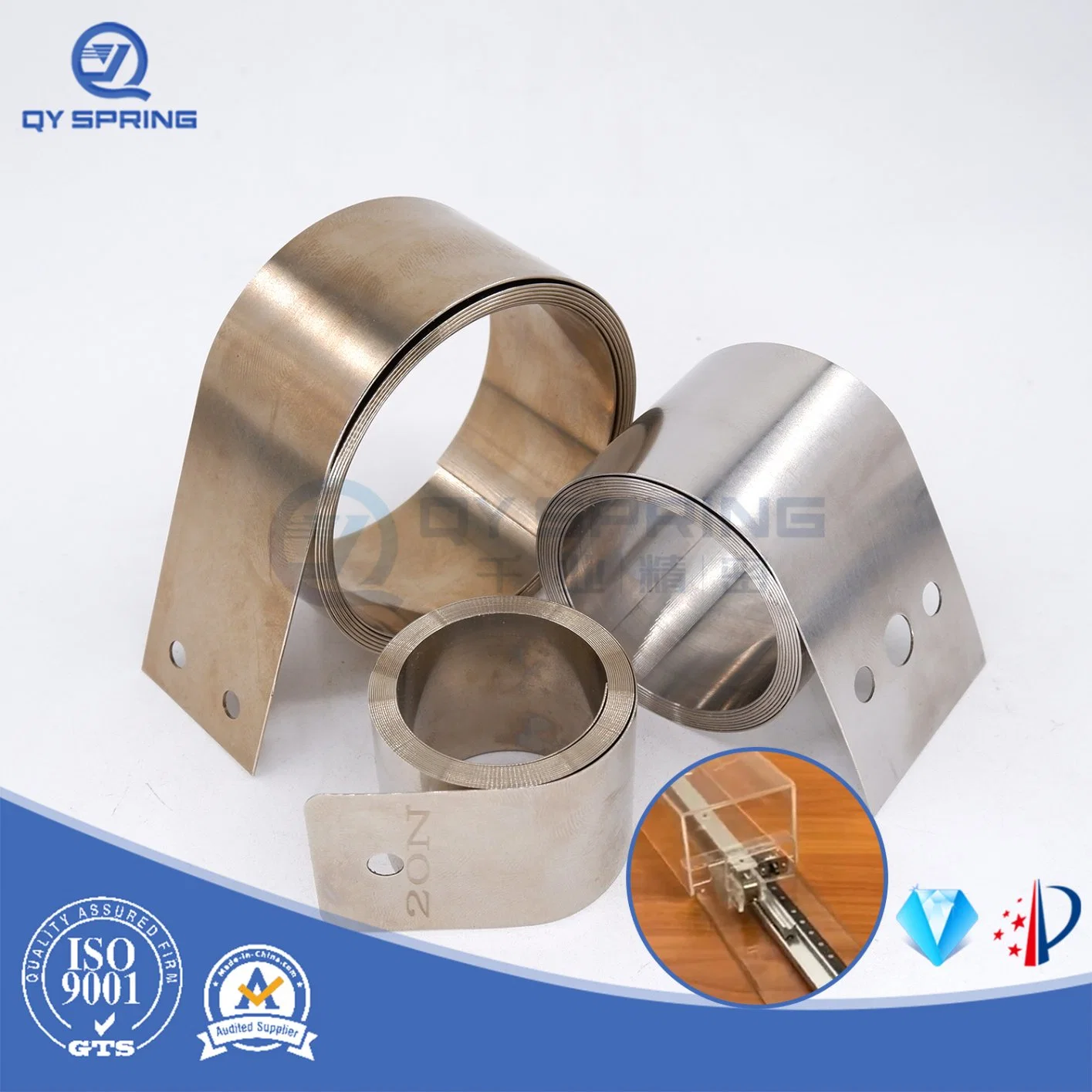 Qy High-Quality Stainless Steel Constant Force Spring in Shelf Pusher