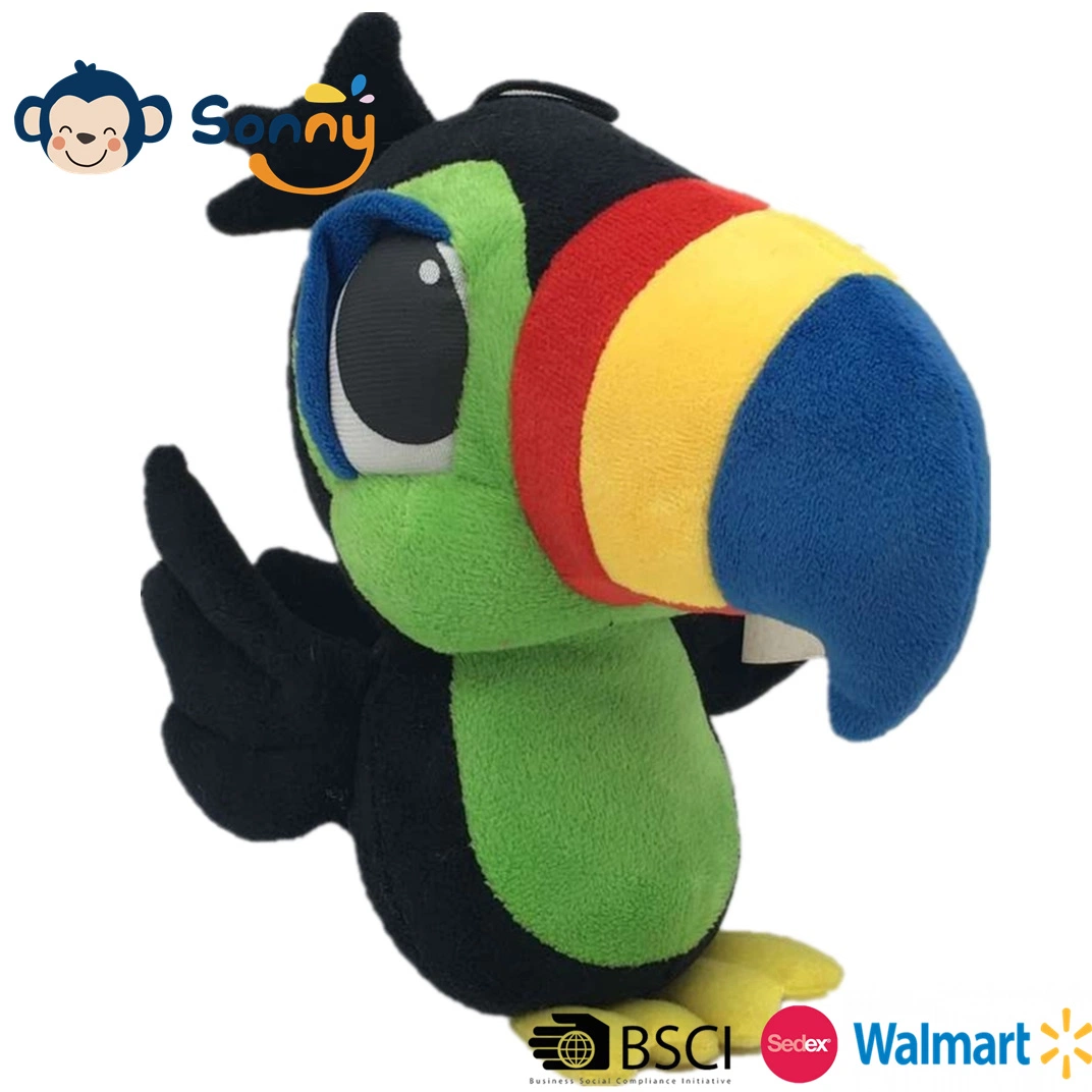 33 Cm Stuffed Big Mouth Bird Toy Customized Design Plush Parrot Educational & Promotional Gift Baby Toy