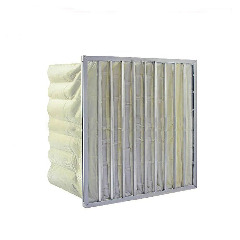 Galvanized Steel Frame Pocket Filter F8 Synthetic Fiber Media Bag Filter