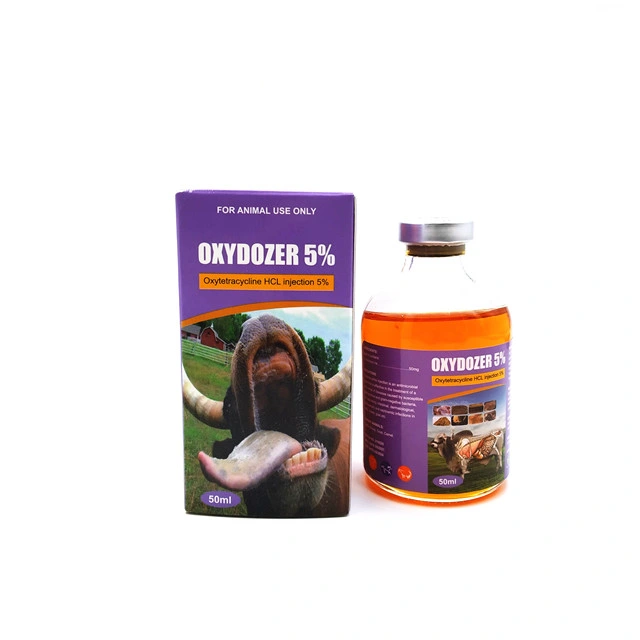 Animal Postpartum Anti-Inflammatory Drug 5% Oxytetracycline Injection 50ml Veterinary Pharmaceutical