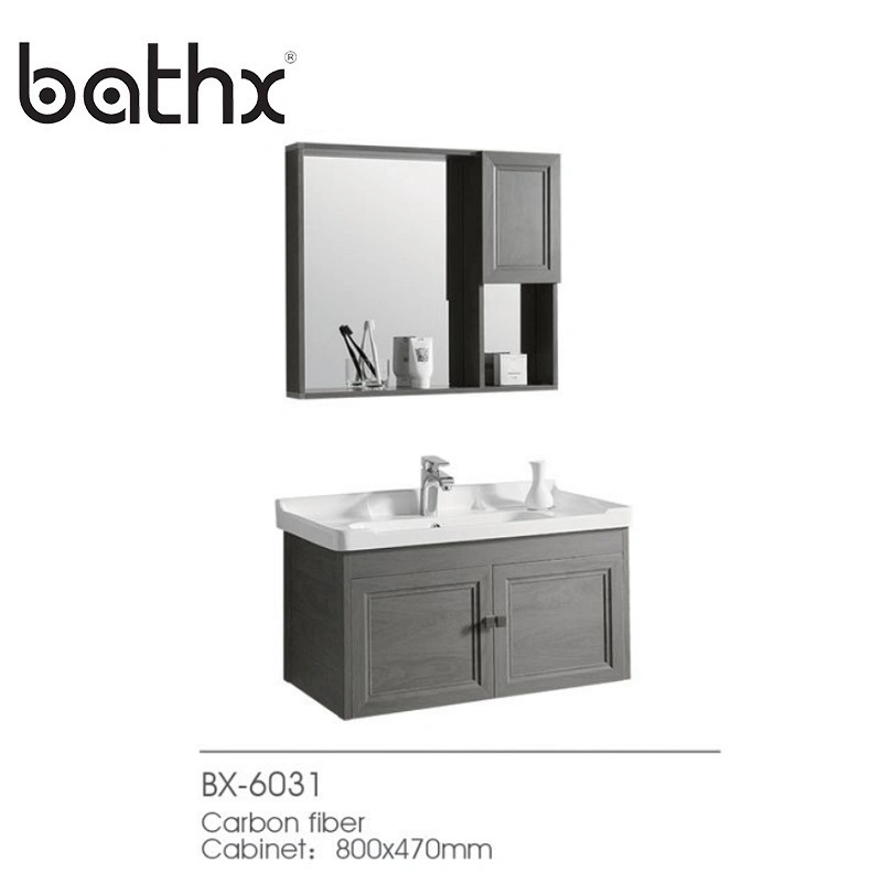 Made in Chaozhou Cabinet Set with Basin High quality/High cost performance  Bathroom Furniture Carbon Fiber Bathroom Cabinet with Ceramic Basin