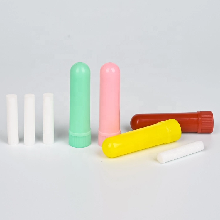 Customized Logo Good Quality Colored Cool Oil Blank Nasal Inhaler Plastic Tube