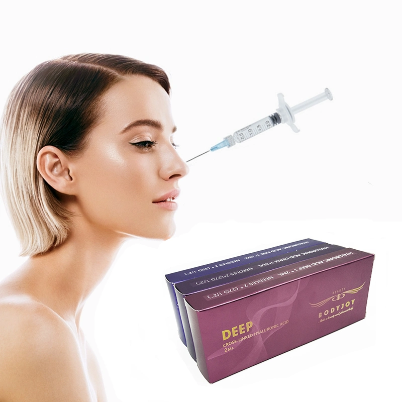 Bodyjoy 2 ml de inyección de labios de la cruz de relleno dérmico de relleno de ácido hialurónico vinculada