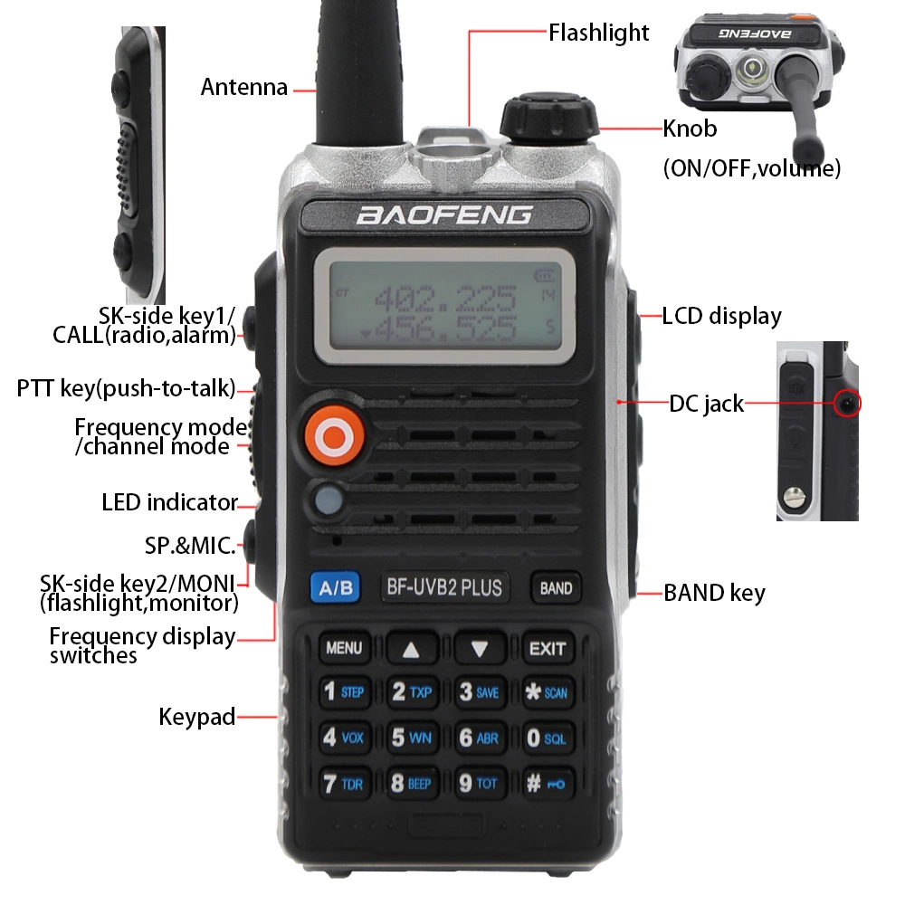 Radio bidirectionnelle double bande Talkie Baofeng UV-B2 plus long Radio VHF UHF portable de portée