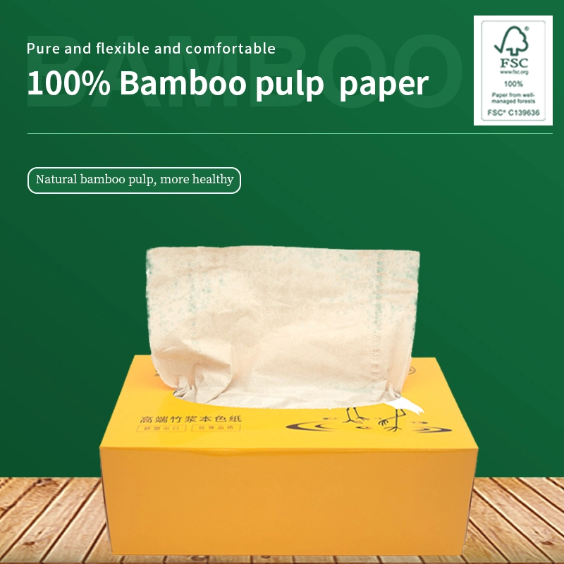 Neues Design Eco Friendly Bamboo Virgin Pulp Bleached &amp; Unbleached 2, 3-Lagig Bakteriostatisches Gesichtstupspapier