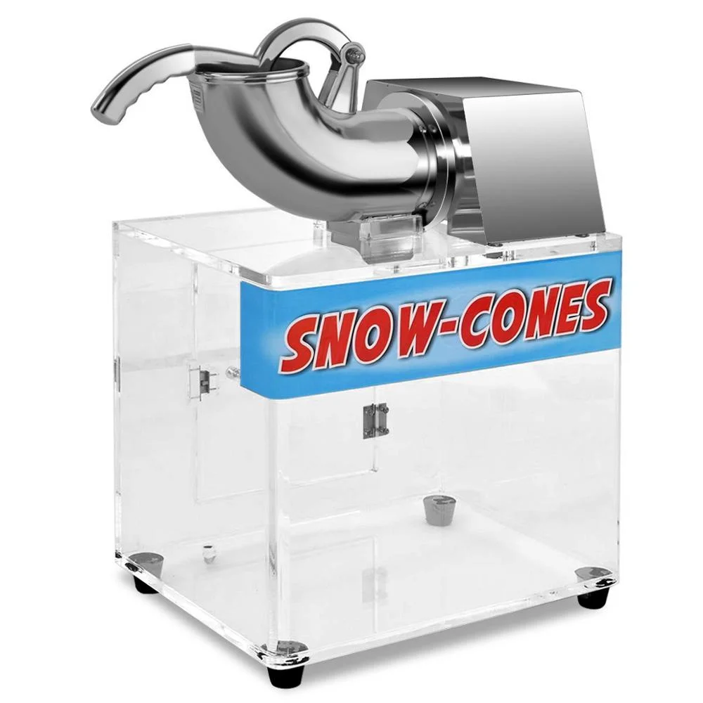 شفرات مزدوجة كهربائية، آلة الدفع لإزالة الثلج التجارية، آلة الحلاقة Shaver 440 رطلاً/ساعة، GRT-IC130، بدون أكلس آلة صنع مخروط الثلج الصلب مع صندوق اكريليك