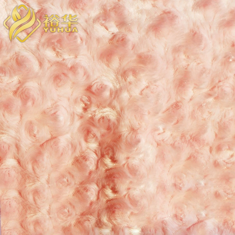 100% Polyester Knitted Super Soft Baby Blanket Fabric Embossed Minky DOT Plush Fleece Fabric