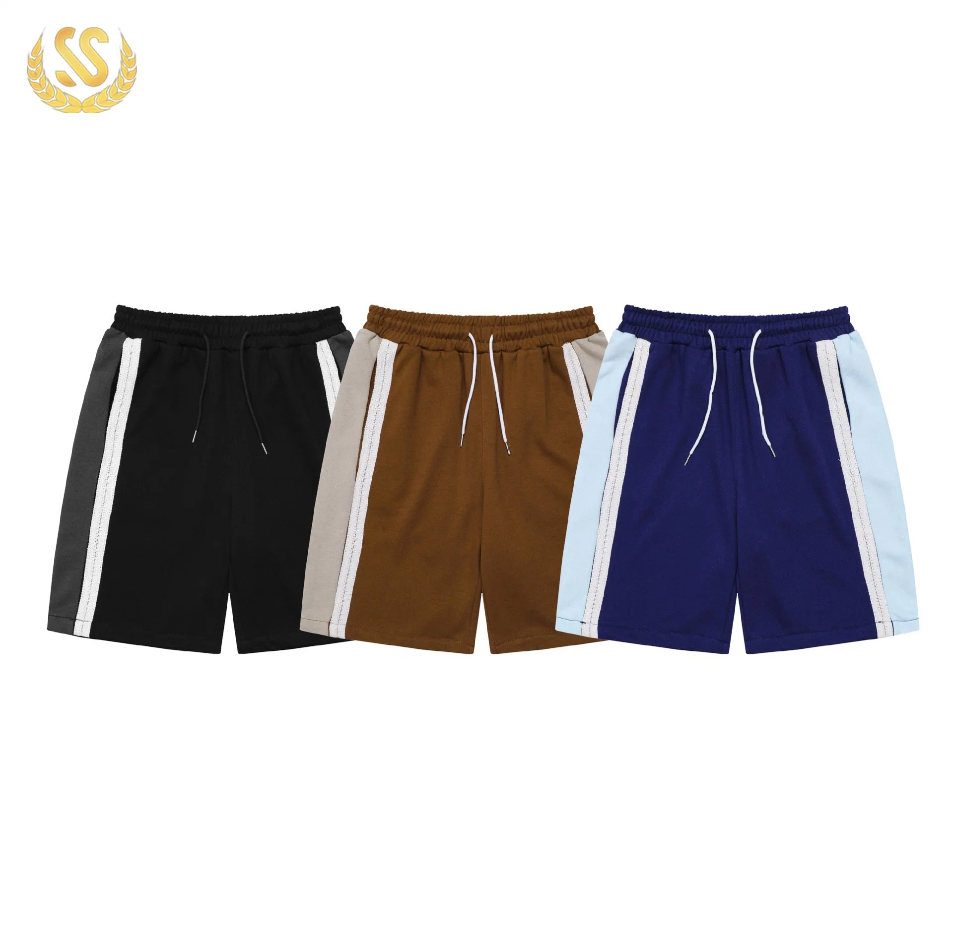 Cotton Side Split Color Blocking Shorts Custom Short for Men