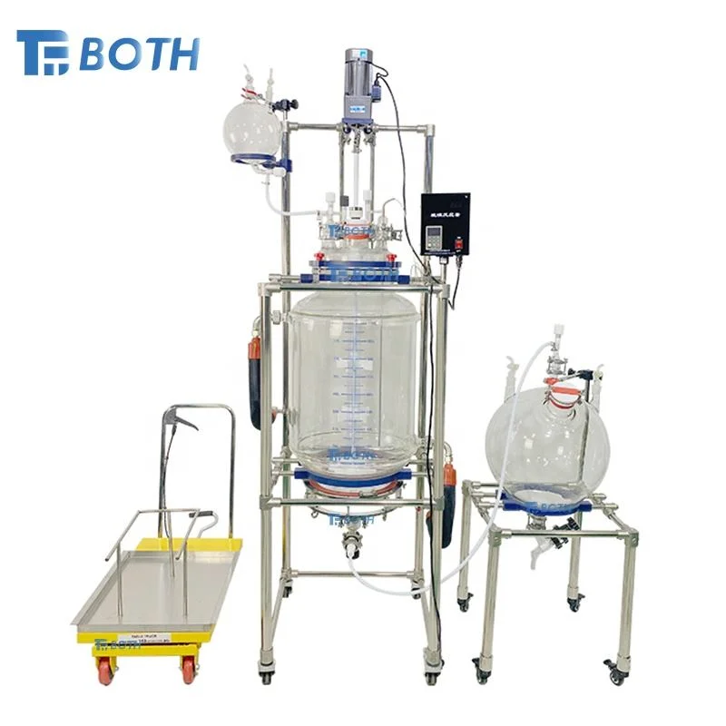 10L 20L 50L 100L 150L 200L Laboratory Chemical-Used-Glass-Reactor Double Layer Glass Stirred Tank Reactor