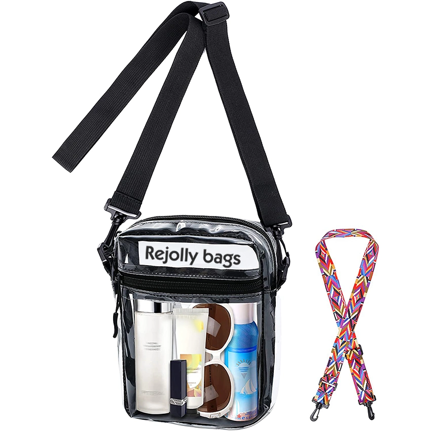 Clear Bag Stadium Approved TPU Clear Purses Extra Inside Pocket Crossbody Bag Adjustable Strap for Concert Sporting Events