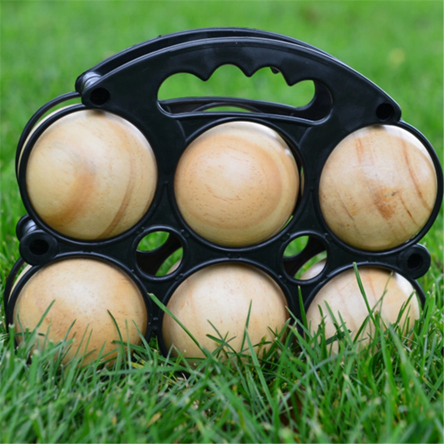 Wooden Bocce Ball Set Team Competition Outdoor Lawn Beach Games