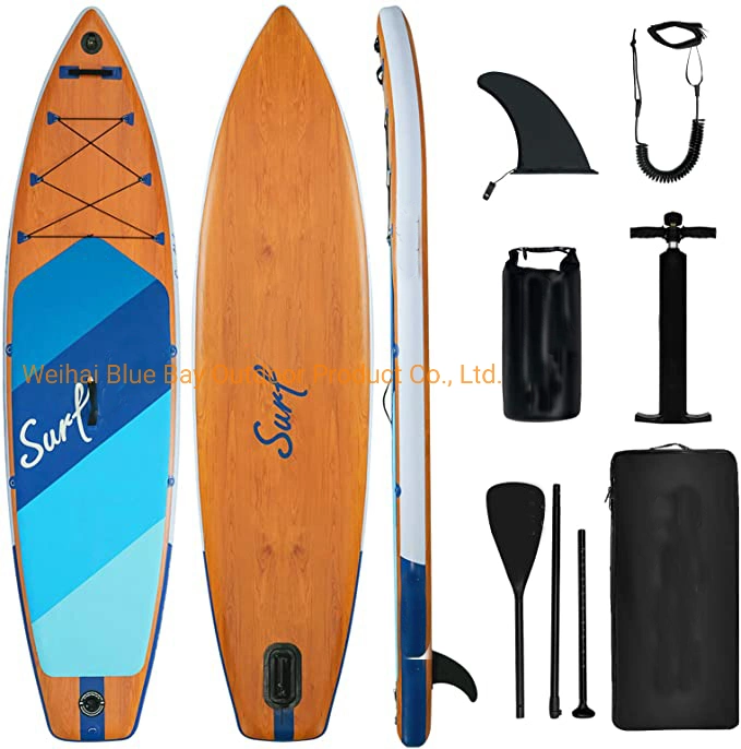 Bamboo Sup Foldable Inflatable Paddle Board Standup Paddleboard