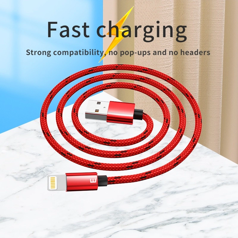 Wholesale/Supplier Charging Cable Nylon Braided Aluminum Alloy USB Cable Mobile Phone Fast Charging USB Data Cable Lightning for iPhone