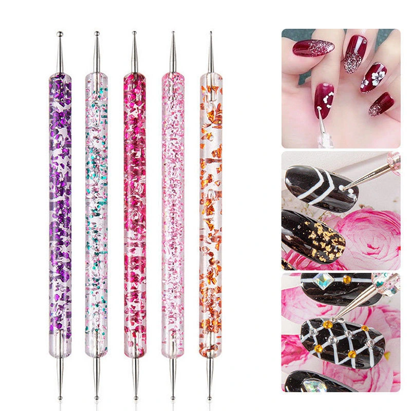 Crystal Handle Manicure Paint Dual-Ended Rhinestones Dotting Pen Tool Set