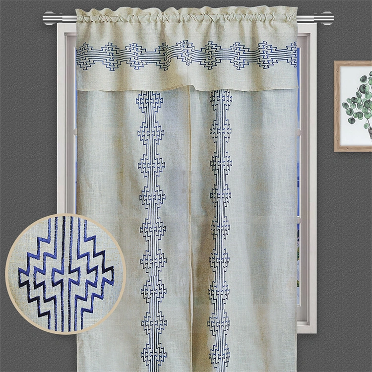 2 PCS Simple Life Design Door Window Embroidery Curtain