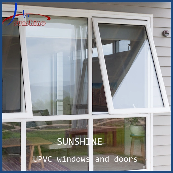 3 Panels Design White Color UPVC/PVC/Plastic Frame Windows with Insulating Glass