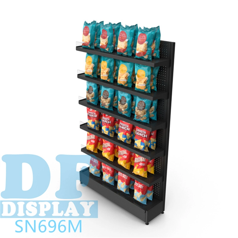 Mostrar equipos Snack Racks supermercado Stand para picar con Expositor Tienda colgadores para aperitivos canasta metálica para rack de pantalla