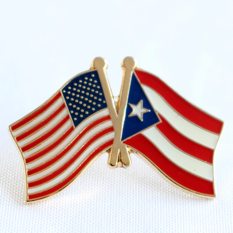 New Design Custom Metal Brass Gold Plated Color Filled World Country Flag Lapel Pins