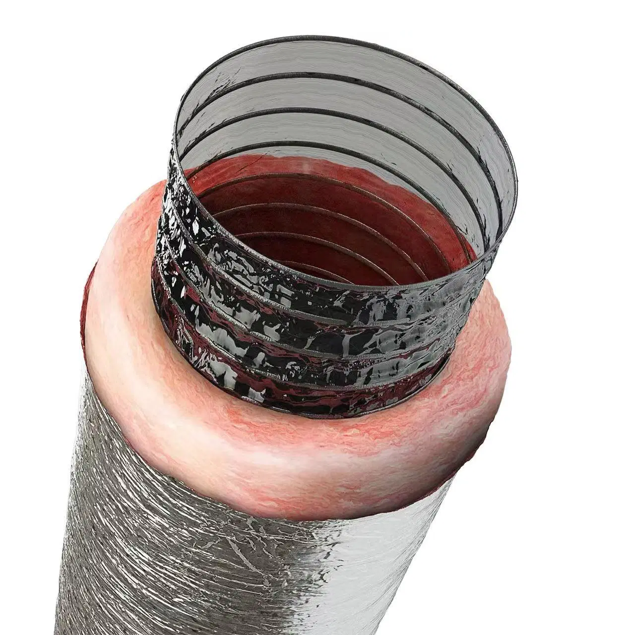 R6 R8 HVAC Systems Duct/Hose Fiberglass Reinforced Aluminium Insulated Flexible Ducts