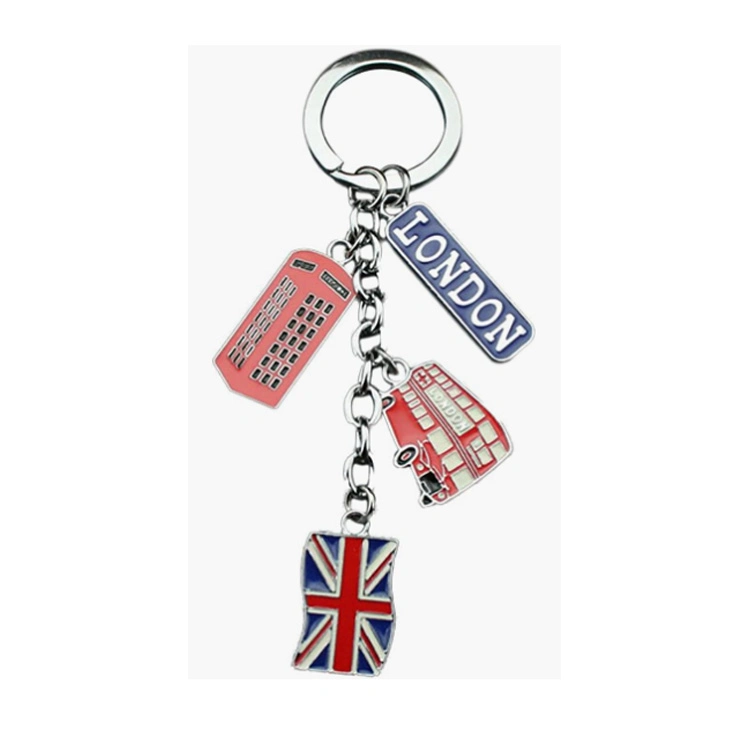 Aleación de zinc de metal personalizados Souvenirs Llavero Bandera REINO UNIDO Londres