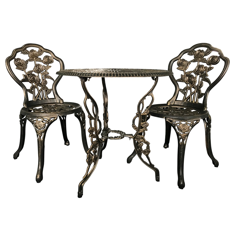 Cast Aluminium Terrassenmöbel Gartenmöbel Rose Bistro Set